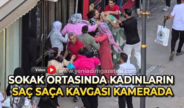 Kadınların saç saça kavgası kamerada