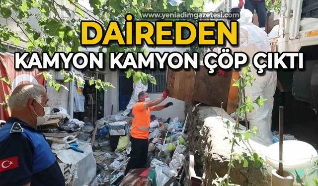 Daireden kamyon kamyon çöp çıktı