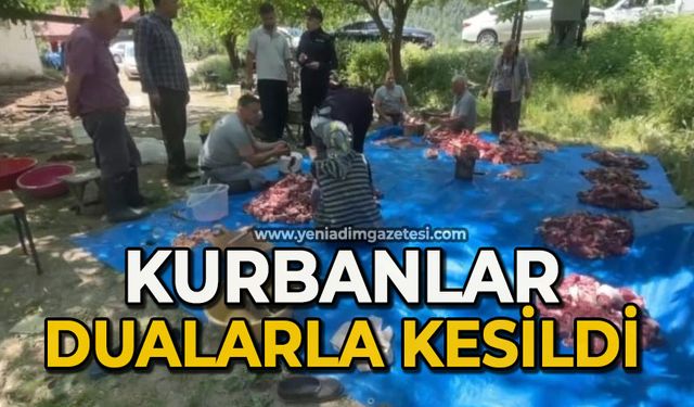 Kurbanlar dualarla kesildi