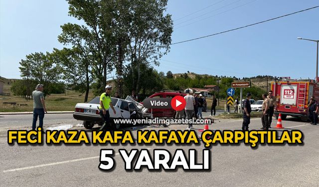Feci kaza kafa kafaya çarpıştılar: 5 yaralı