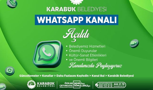 Belediyenin WhatsApp kanalı açıldı