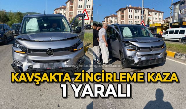 Kavşakta zincirleme kaza : 1 yaralı