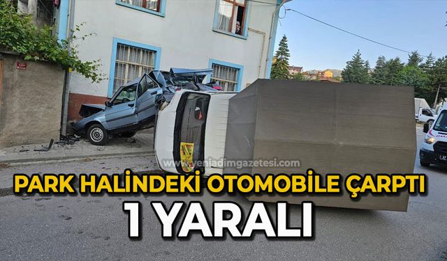 Park halindeki otomobile çarptı: 1 yaralı