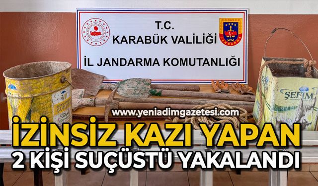 İzinsiz kazı yapan 2 kişi suçüstü yakalandı