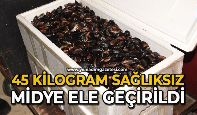 45 kilogram sağlıksız midye ele geçirildi