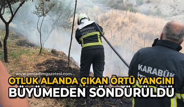 Otluk alanda çıkan örtü yangını büyümeden söndürüldü