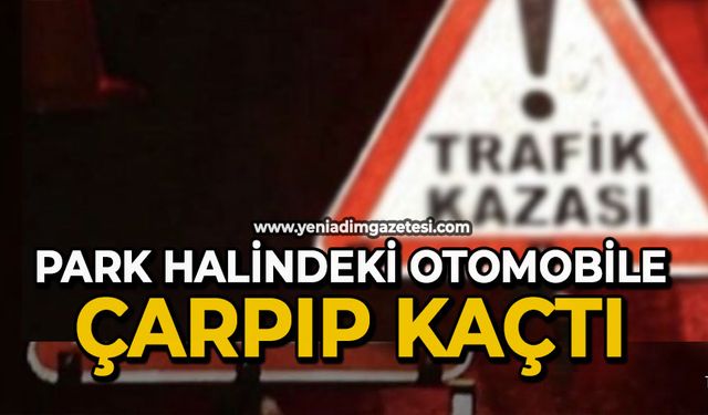 Park halindeki otomobile çarpıp kaçtı
