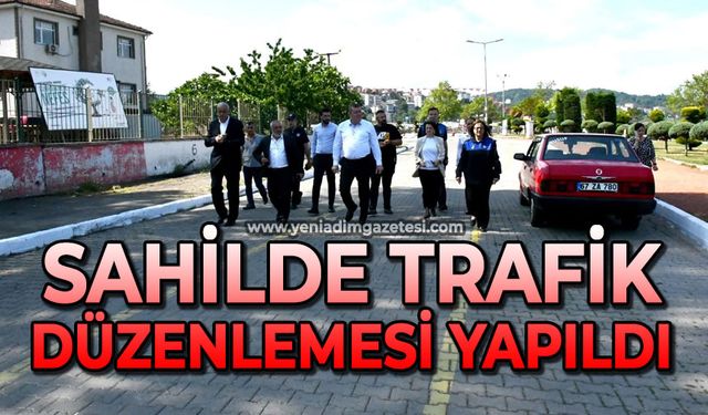 Sahilde trafik düzenlemesi yapıldı