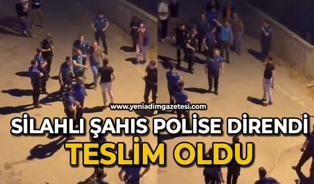 Silahlı şahıs polise direndi, teslim oldu