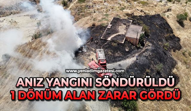Anız yangını söndürüldü: 1 dönüm alan zarar gördü