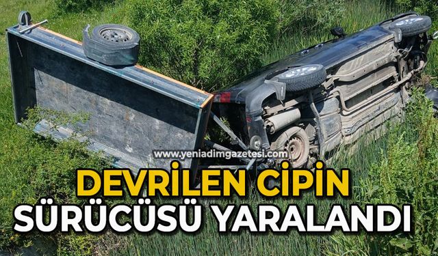 Devrilen cipin sürücüsü yaralandı