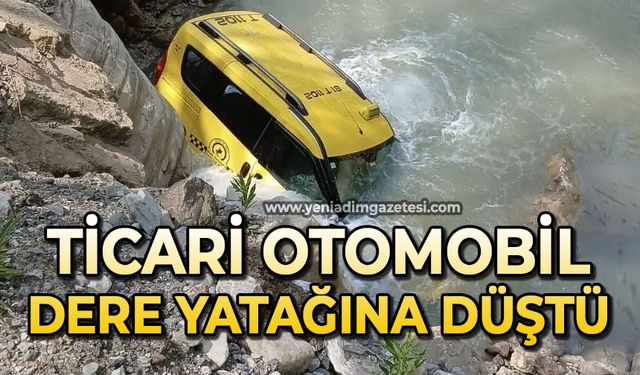 Ticari taksi dere yatağına uçtu: 1 yaralı