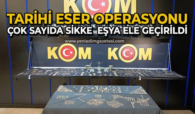 Tarihi eser operasyonu: Çok sayıda sikke  eşya ele geçirildi