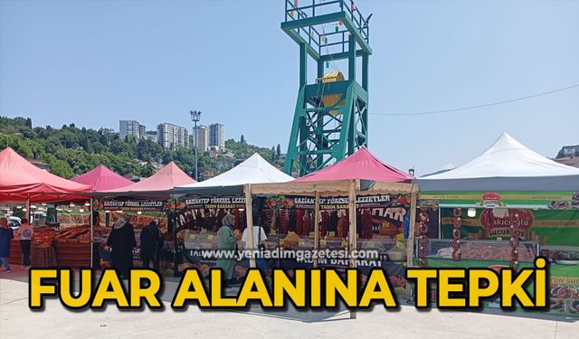 Fuar alanına tepki