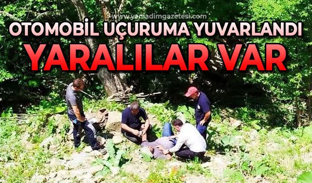 Otomobil uçuruma yuvarlandı: Yaralılar var