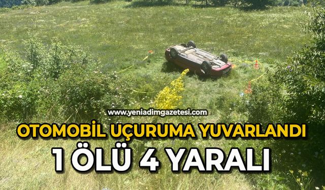Otomobil uçuruma yuvarlandı: 1 ölü, 4 yaralı