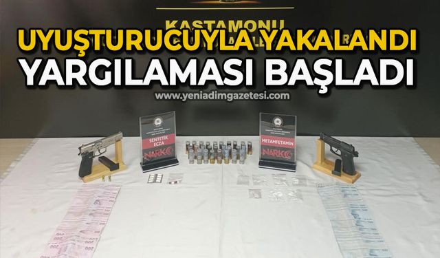 Uyuşturucuyla yakalandı yargılaması başladı