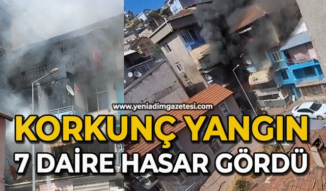 Korkunç yangın: 7 daire hasar gördü