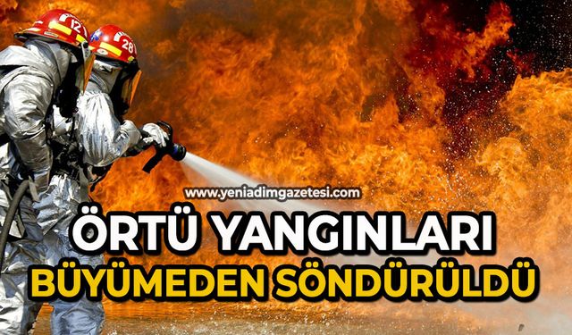 Örtü yangınları büyümeden söndürüldü