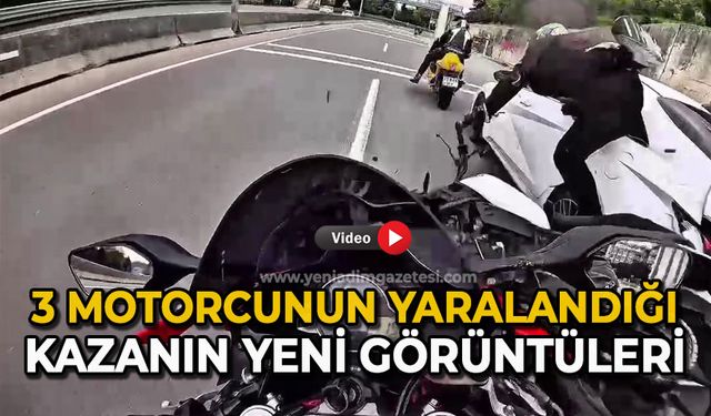 3 motorcunun yaralandığı kazanın yeni görüntüleri