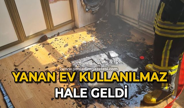 Yanan ev kullanılmaz hale geldi