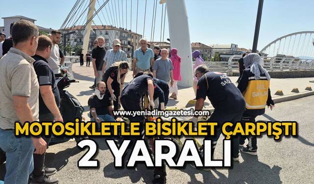 Motosikletle bisiklet çarpıştı: 2 yaralı