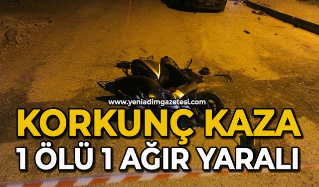 Korkunç kaza: 1 ölü 1 ağır yaralı