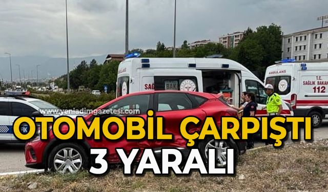 Otomobil çarpıştı: 3 yaralı