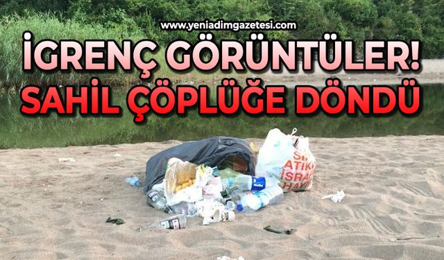 İğrenç görüntüler: Sahil çöplüğe döndü