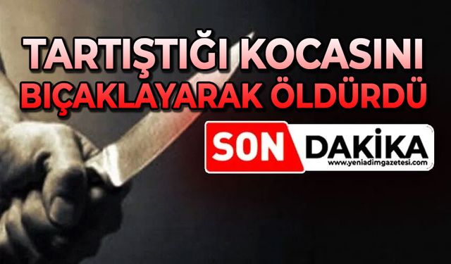 Kadın tartıştığı kocasını bıçaklayarak canına kıydı