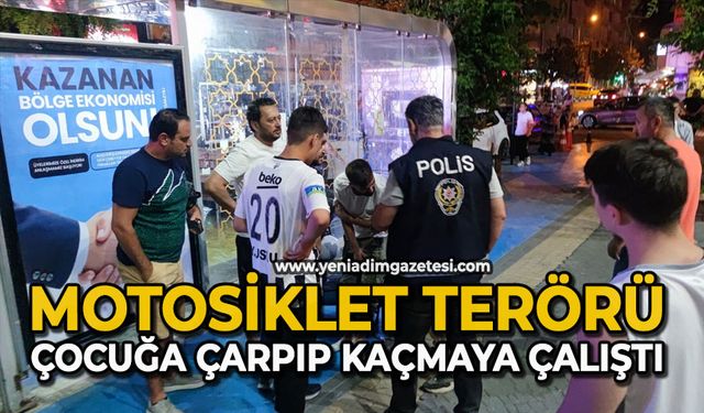 Motosiklet terörü: Çocuğa çarpıp kaçmaya çalıştı
