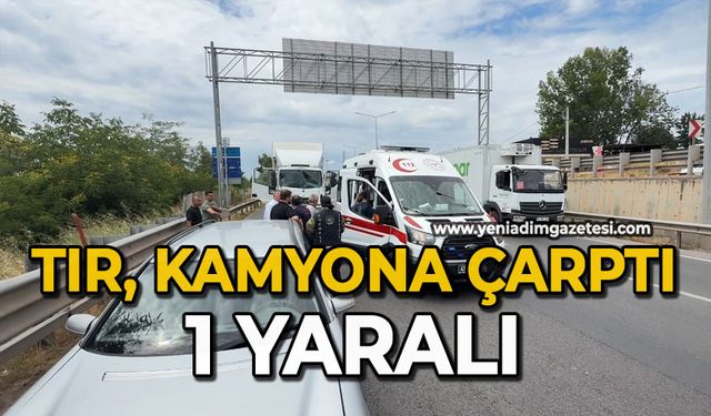 Tır, kamyona çarptı: 1 yaralı