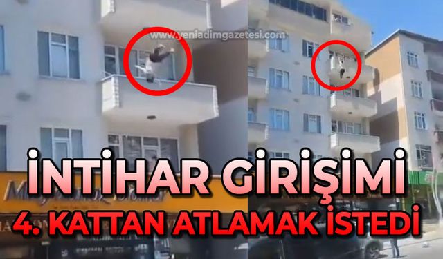İntihar girişimi: 4. kattan atlamak istedi
