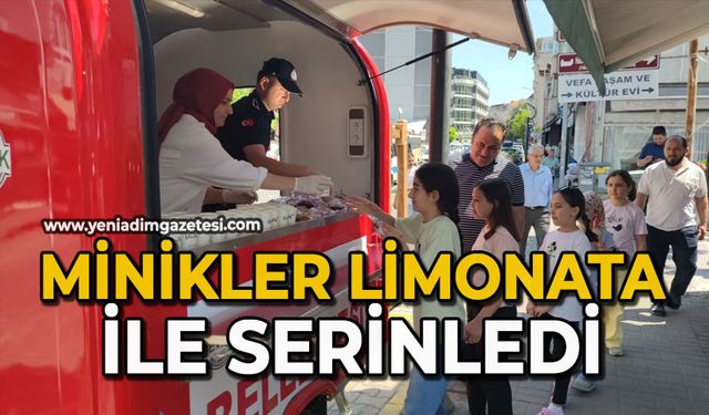 Minikler limonata ile serinledi
