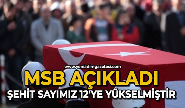 MSB açıkladı: Şehit sayımız 12'ye yükselmiştir