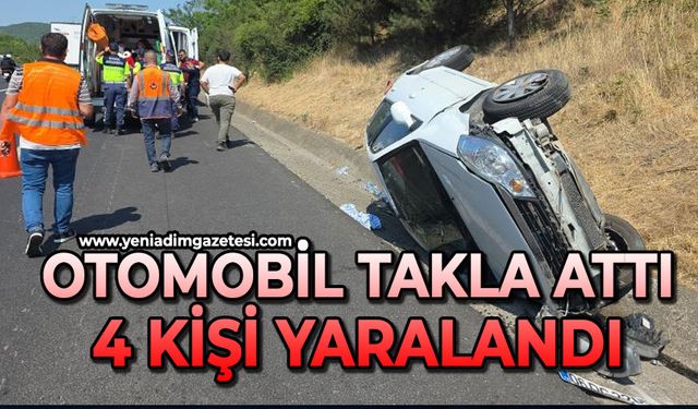 Otomobil takla attı: 4 kişi yaralandı