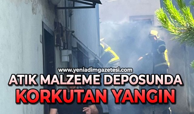 Atık malzeme deposunda korkutan yangın