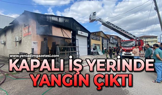 Kapalı iş yerinde yangın çıktı