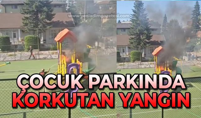 Çocuk parkında korkutan yangın
