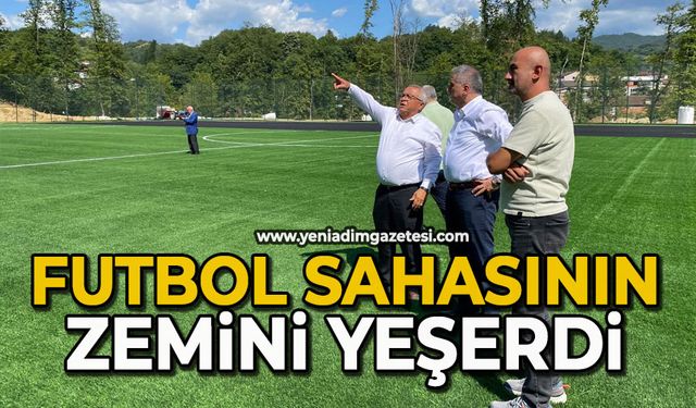 Futbol sahasının zemini yeşerdi