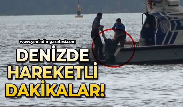 Denizde hareketli dakikalar!