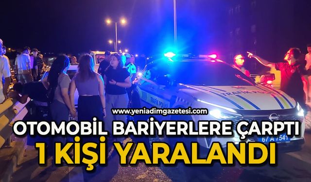 Otomobil bariyerlere çarptı: 1 yaralı