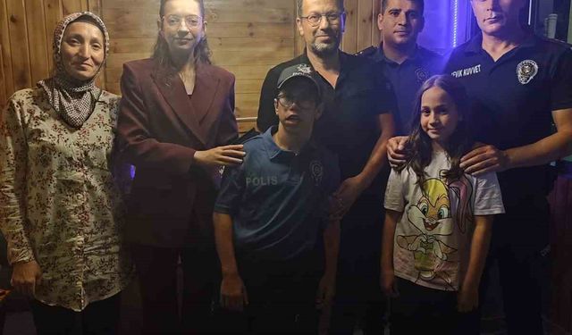 14 yaşındaki Efe’nin polis olma hayali gerçek oldu