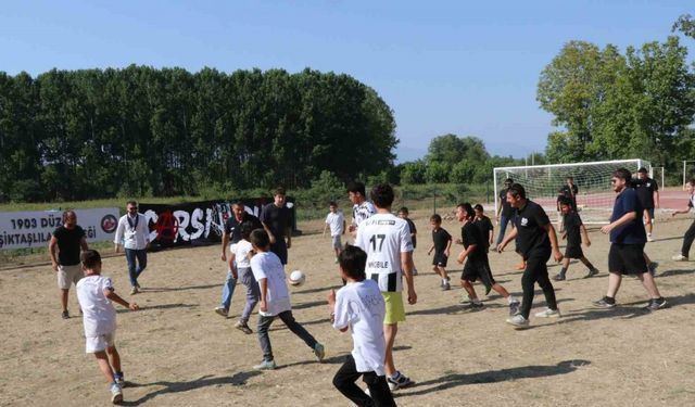 Düzceli Beşiktaşlılar köy okulunu boyayıp spor alanları yaptı