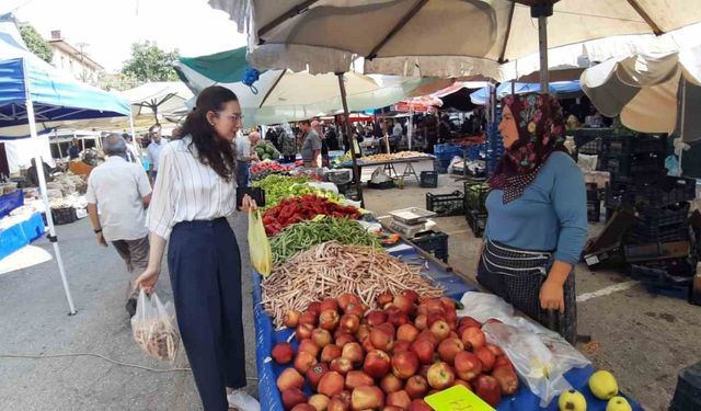 Kaymakam pazar alışverişine çıktı, vatandaşla yakından ilgilendi
