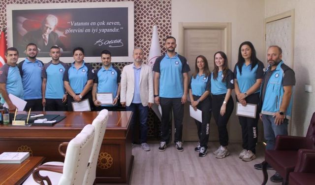 Yangında görev alan UMKE ekibine teşekkür belgesi