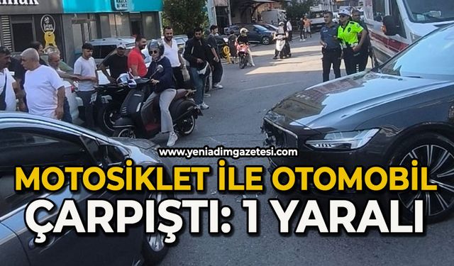 Otomobil ile motosiklet çarpıştı: 1 yaralı