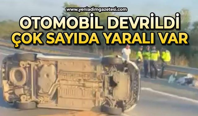 Otomobil devrildi: Yaralılar var