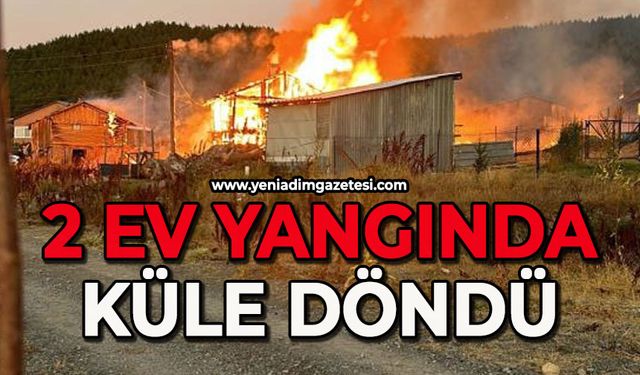 2 ev yangında küle döndü
