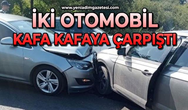 Korkutan kaza: İki otomobil kafa kafaya çarpıştı